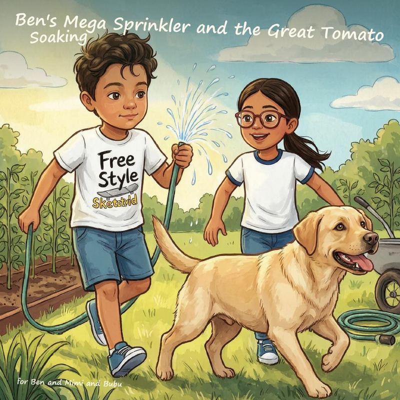 Sample cover: Ben's Mega Sprinkler and the Great Tomato Soaking